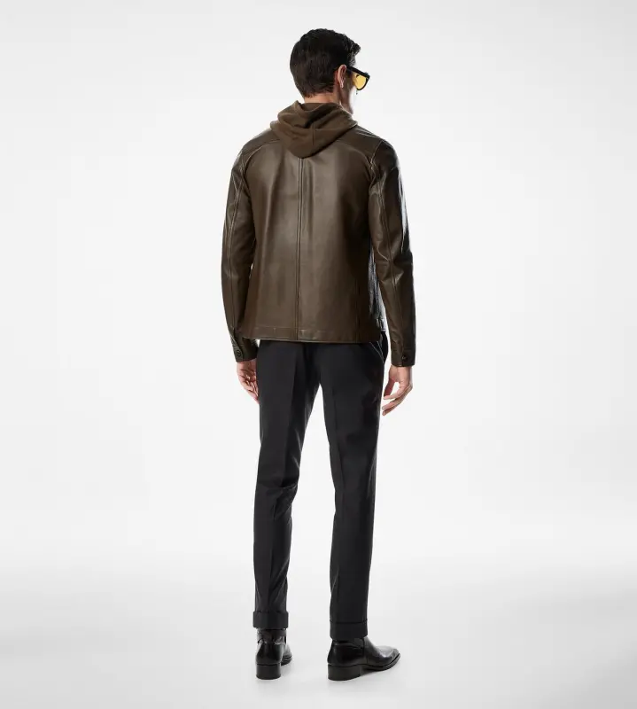 LEATHER LIGHTWEIGHT OUTERSHIRT TOBACCO online